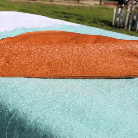 NEW LEATHER TOTE LE MONDE FLORENCE SLOUCH HOBO SHOULDER CARMEL - Picture 2 of 15